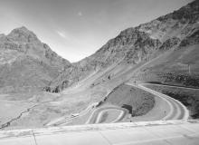 Some of the hairpin turns encountered on our Andes crossing from Argentina to Chile.